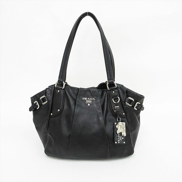 Prada Handbags - Prada Black Leather Tote Bag